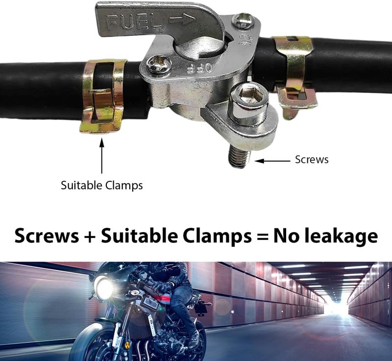 FSTURIOS 2 PCS Inline Fuel Tank Tap Valve, 6mm Motorcycle Inline Fuel Petcock Shut Off Valve, Gas Fuel Tank Tap On-Off Switch for 50/70/90/110/125/140/150cc ATV Scooter Dirt Bike - Image 5